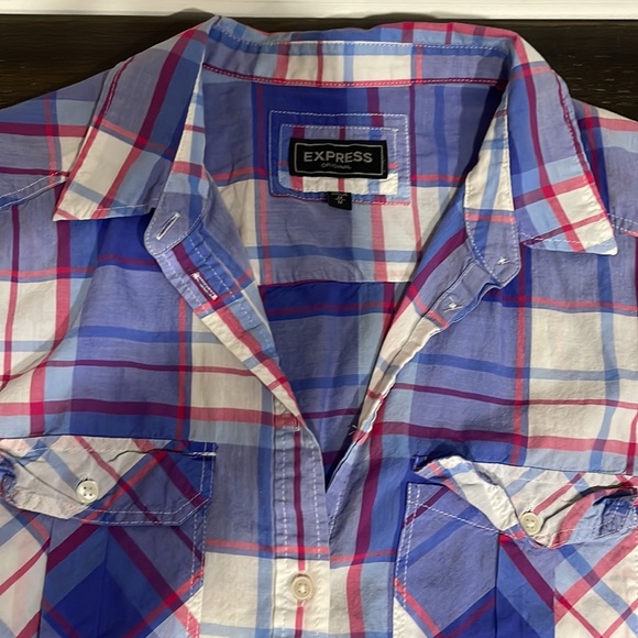 Express Plaid Button Down - Picture 2 of 3